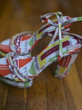 Gianni Bini Multicolor Geometric Platform Sandals - Women's